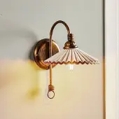 ONLI Vegglampe Rosina, bronse med rosa keramisk skjerm
