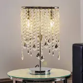 ONLI Bordlampe Laila med krystallhengsel, 2 lyskilder