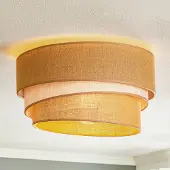 Duolla Taklampe Trio i jute, naturbrun/hvit, Ø45cm