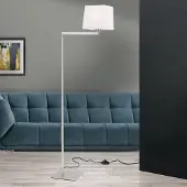 Orion Carlton gulvlampe i tekstil, matt nikkel