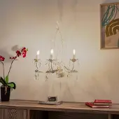 ONLI Kristallvegglampe Teresa, elfenbein med 3 lyskilder