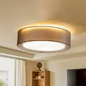 Duolla Taklampe Tibu, svart, Ø 50 cm, tekstil