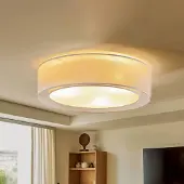 Duolla Taklampe Tibu, grå, Ø 50 cm, tekstil