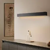 Euluna Vegglampe Straight M, 92 cm, svart