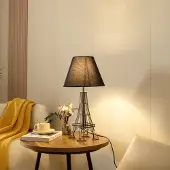 LINDBY Croia bordlampe, svart, metall, Ø 28 cm, E27