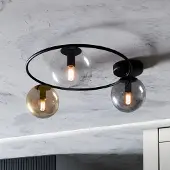 Emibig Taklampe Ascella, svart/fargerik, 74 cm, 3 lyskilder