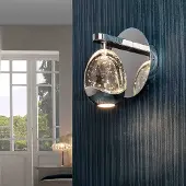 Schuller Valencia LED-vegglampe Rocio, metall, glass, 1-lys, krom