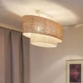 Duolla Taklampe Boho, brun/beige, lengde 80 cm, tekstil
