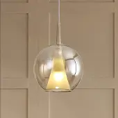 Mantra-Iluminacion Elsa hengelampe, 1 lyskilde, Ø 25 cm, glass, bronse