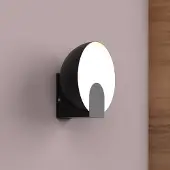 Mantra-Iluminacion Óculo LED-vegglampe, svart, metall, indirekte lys