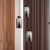 Mantra-Iluminacion Nora pendellampe, svart, krom, 3 lyskilder, rund, glass