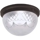 BERLINER MESSINGLAMP Taklampe Karolin med dekorert glasskjerm