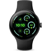 Google Pixel Watch 3 - 45 mm - mattsvart aluminium - smartklokke med aktivt bånd - fluorelastomer - obsidian - båndbredde: L - 32 GB - Bluetooth, Wi-Fi 6, NFC, UWB, LTE - 4G - 37 g