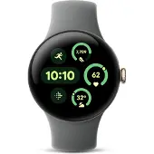 Google Pixel Watch 3 - 45 mm - mattsvart aluminium - smartklokke med aktivt bånd - fluorelastomer - hassel - båndbredde: L - 32 GB - Bluetooth, Wi-Fi 6, NFC, UWB - 37 g