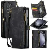 CASEME Samsung Galaxy Z Fold6 008 2-i-1 Multifunksjonell Lommebok-deksel - Svart