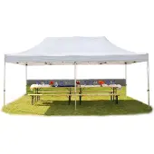 TOOLPORT 4x8 m aluminium, pop up partytelt, uten sidepaneler, hvit