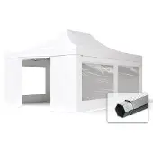 TOOLPORT 4x6 m aluminium, pop up partytelt, 4 sidepaneler, hvit
