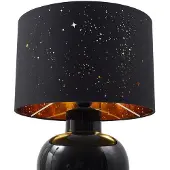 LINDBY bordlampe Arved, svart, tekstil, keramikk, 46 cm