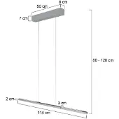 Steinhauer Hengelampe Bande, opp/ned, stål, 120 cm, CCT, dimmer