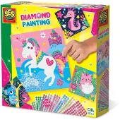 SES Creative Kreativt leker - Mal med diamanter - Glade dyr - - OneSize - Kreativt leker