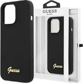 GUESS GUHMP13MLSLMGBK iPhone 13 6,1" svart/svart hardcase Silikon Script Gold Logo Magsafe