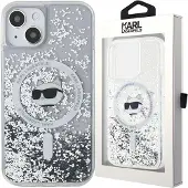 Karl Lagerfeld Liquid Glitter Choupette Head MagSafe-etui for iPhone 13 - gjennomsiktig