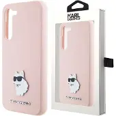 Karl Lagerfeld Choupette metallnål-etui i silikon for Samsung Galaxy S23+ - rosa