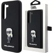 Karl Lagerfeld Ikonik metallnål-etui i silikon for Samsung Galaxy S23+ - svart