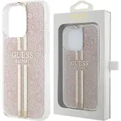 GUESS IML 4G Gold Stripe-etui for iPhone 14 Pro Max - rosa