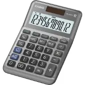 Casio MS-120FM - Skrivebordskalkulator - 12 sifre - batteri, solcellepanel - metallgrå
