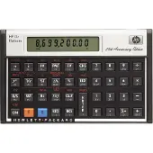 HP 12c Platinum - Finansiell kalkulator - batteri - sølv, karbonitt