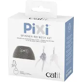 Catit Pixi Spinner leke for katt med fjær 8,5 x 24 cm hvit/grå