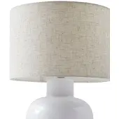 LINDBY bordlampe Arved, hvit, tekstil, keramikk, 46 cm