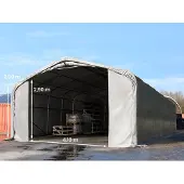 TOOLPORT 6x12 m telthall, PRIMEtex-PVC-presenning, grå, med statikk (jordunderlag)