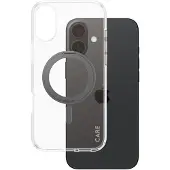 PanzerGlass CARE by - Baksidedeksel for mobiltelefon - MagSafe-samsvar - resirkulert plast - gjennomsiktig, svart - for Apple iPhone 16 Plus