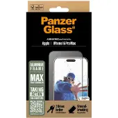 PanzerGlass - Skjermbeskyttelse for mobiltelefon - ultrabred passform - glass - rammefarge svart - for Apple iPhone 16 Pro Max