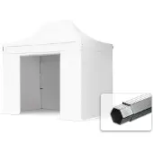 TOOLPORT 3x2 m aluminium, pop up partytelt, 4 sidepaneler, hvit