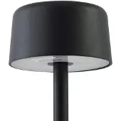 LINDBY LED-gulvlampe Isason, svart, aluminium, Ø 11 cm