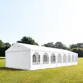 TOOLPORT 6x24 m partytelt, PVC-presenning, hvit, med bunnramme