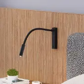 Molto Luce Arok LED-vegglampe, svart, aluminium, utspring 49 cm