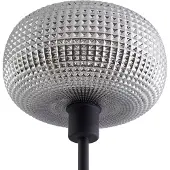 LINDBY gulvlampe Aliette, svart/grå, glass, leselampe