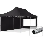 TOOLPORT 3x6 m aluminium, pop up partytelt, 2 sidepaneler, svart