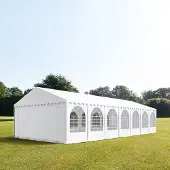 TOOLPORT 6x14 m partytelt, PVC-presenning, hvit, med bunnramme