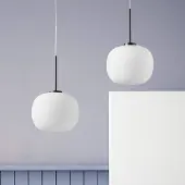 SFORZIN Bombo hengelampe, 2 lyskilder, hvit, glass, desentralisert