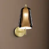 SFORZIN X-Ray vegglampe, bronse/gullfarget, høyde 29 cm, glass
