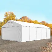 TOOLPORT 6x10 m lagertelt, PVC-presenning, hvit, med bunnramme, uten statikk