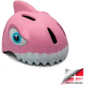 Crazy Safety Sykkelhjelm m. Lys - Shark - Rosa - - 49-55 cm - Sykkelhjelm