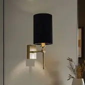 Argon Vegglampe Azzi tekstilskjerm 1 lyskilde svart