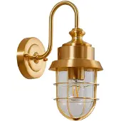 LINDBY utendørs vegglampe Adalie, messingfarget, stål