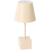 LINDBY LED oppladbar bordlampe Janea CUBE, beige, metall